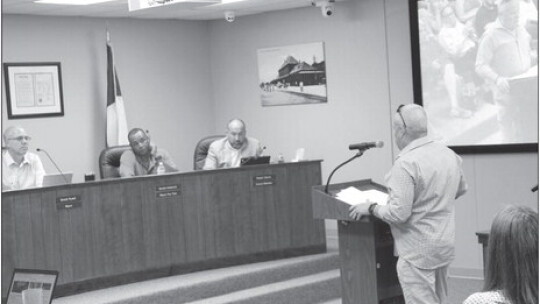 Resident Terry Burris speaks to City Council during the first public hearing. Photo by Hunter Dworaczyk