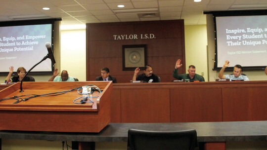 Trustees unanimously approve to accept JG Consulting’s timeline with the personalized dates. The district should name a lone finalist Oct. 24. Photo by Hunter Dworaczyk